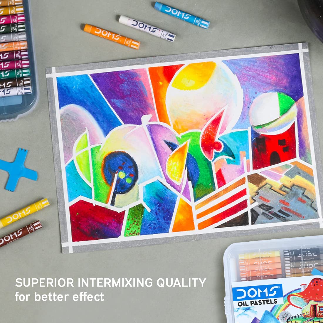 Doms Oil Pastel 50 Shades Plastic Pack