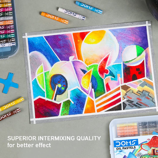 Doms Oil Pastels 12 Shads With Scrapper Inside Pack Of 2 Packet- Gsm Listing