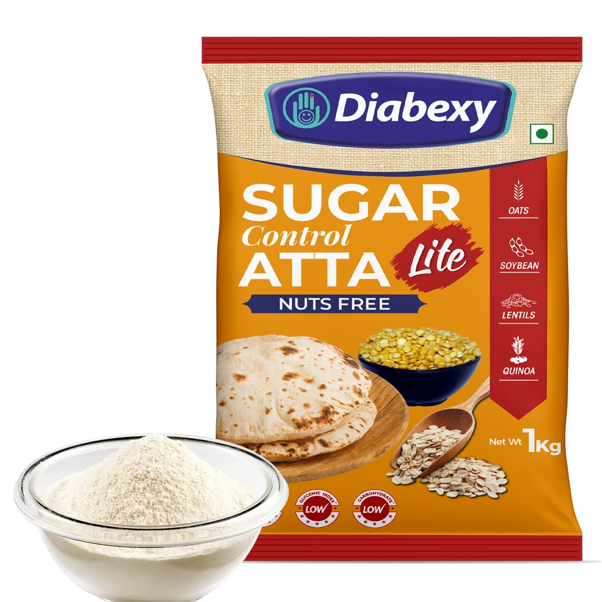 Diabexy Atta Sugar Control LITE Nuts Free - 1Kg