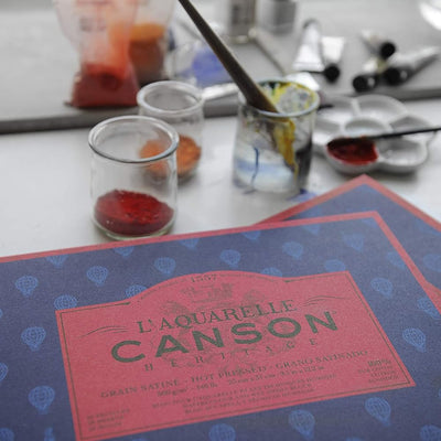 Canson Héritage Cotton 300 GSM Hot Pressed 26 x 36 cm Paper Block(White, 20 Sheets)
