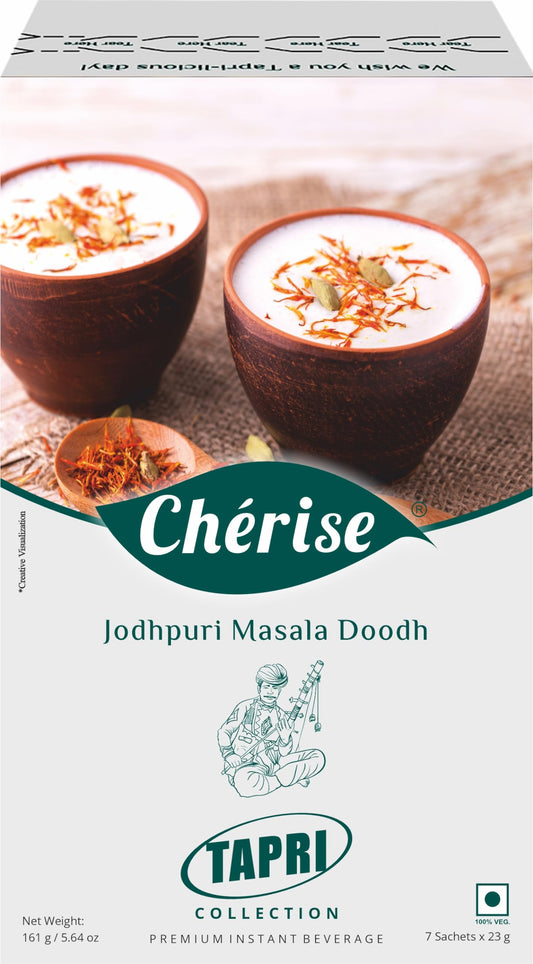 Cherise Tapri Premium Jodhpuri Masala Doodh, Instant Milk Premix (23 g x 7 Sachets)