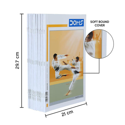Doms Martial Arts Series Notebook | A4 | Single Line | 57GSM | 108 Pages | 21 x 29.7 cm | Pack of 12