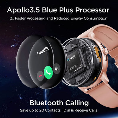 boAt Lunar Call Pro Smart Watch with 1.39 AMOLED Display, BT Calling,DIY Watch Face Studio, Coins, SensAI(Cricket Analysis),Apollo 3 Blue Plus Processor,Ambient Light Sensor(Cherry Blossom)