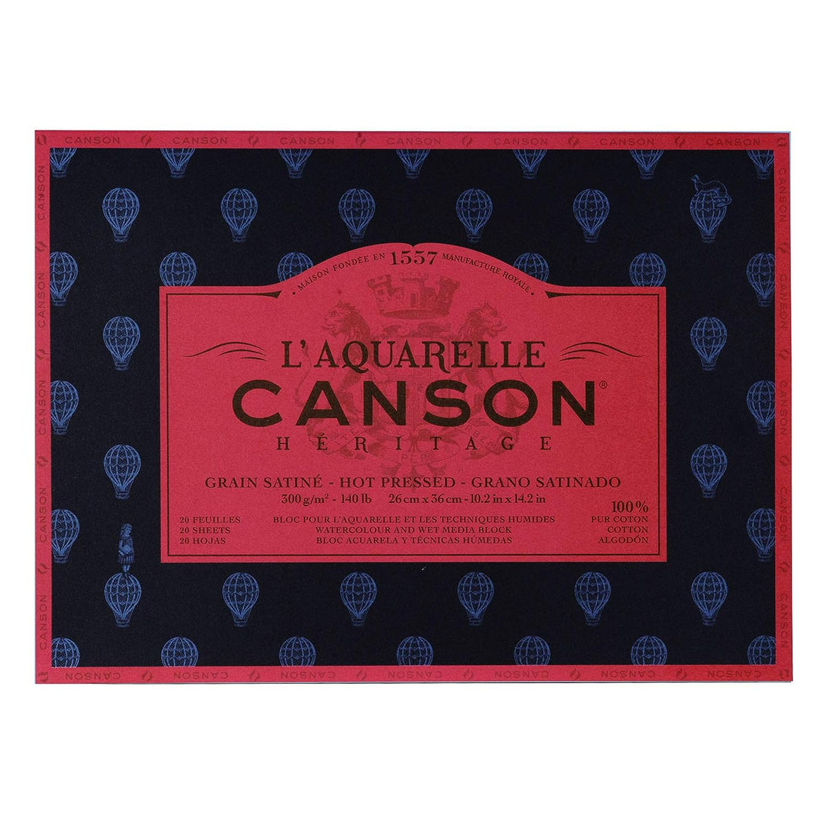 Canson Héritage Cotton 300 GSM Hot Pressed 26 x 36 cm Paper Block(White, 20 Sheets)