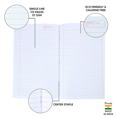 Doms Brown Cover Notebook - Single Line