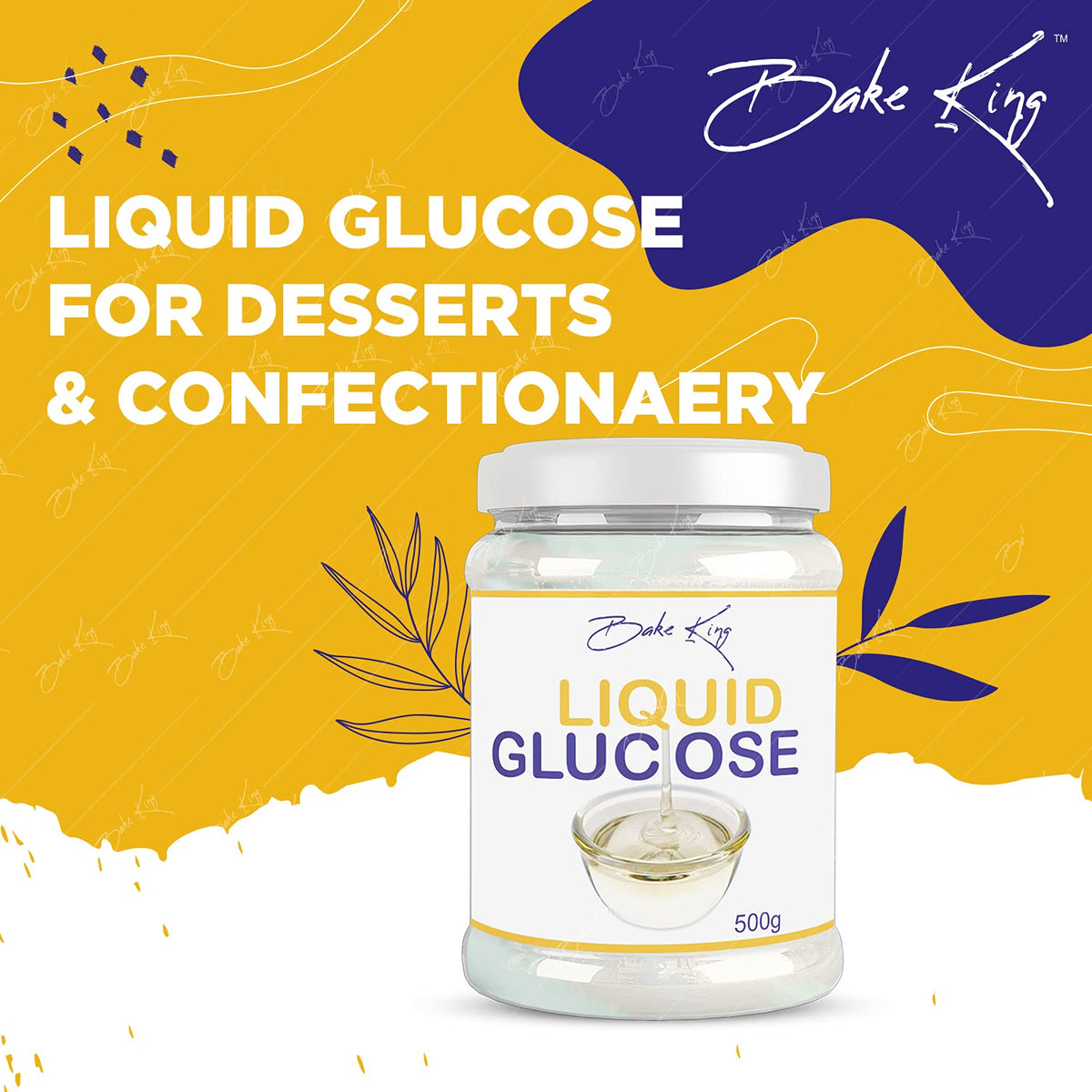 BAKE KING Liquid Glucose 500gm, Liquid Glucose (Syrup) Liquid Glucose for Making Cake and ice Cream, Sweetener for Dessert, Liquid Glucose for Ice Cream, Liquid Glucose 500gm