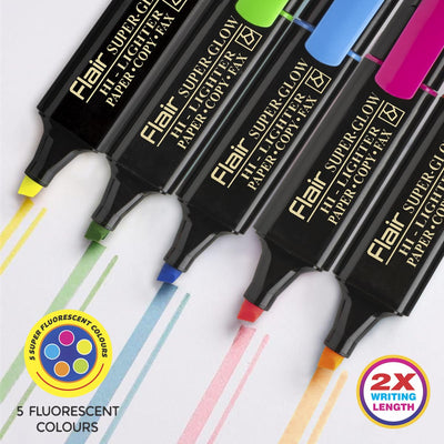 Flair Super Glow Color Pens Pouch Pack - Assorted