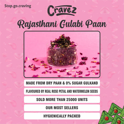 Cravez Paan Mouth Freshener | Refreshing & Digestive After Meal Snack Mukhvas | Hygienically Packed Mukhwaas (Gulabi Pan Mouth Freshner, 350)