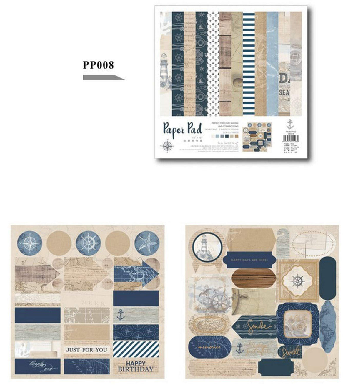Eno Greeting Pattern Paper Book 10"X10" Design 8
