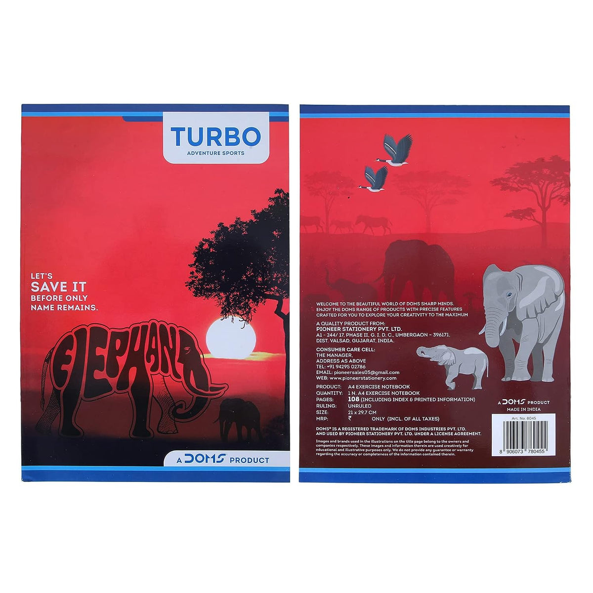 Doms Adventure Sports Series Turbo Notebook - A4 - Unruled