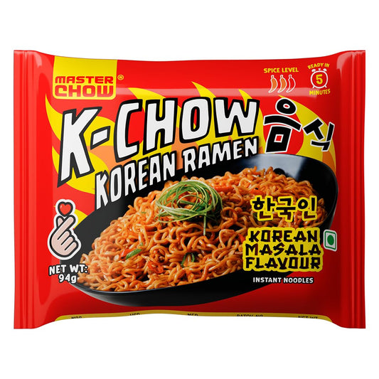 25x Masterchow K-chow Korean Masala Instant Ramen Noodles - 94g - Pack of 25
