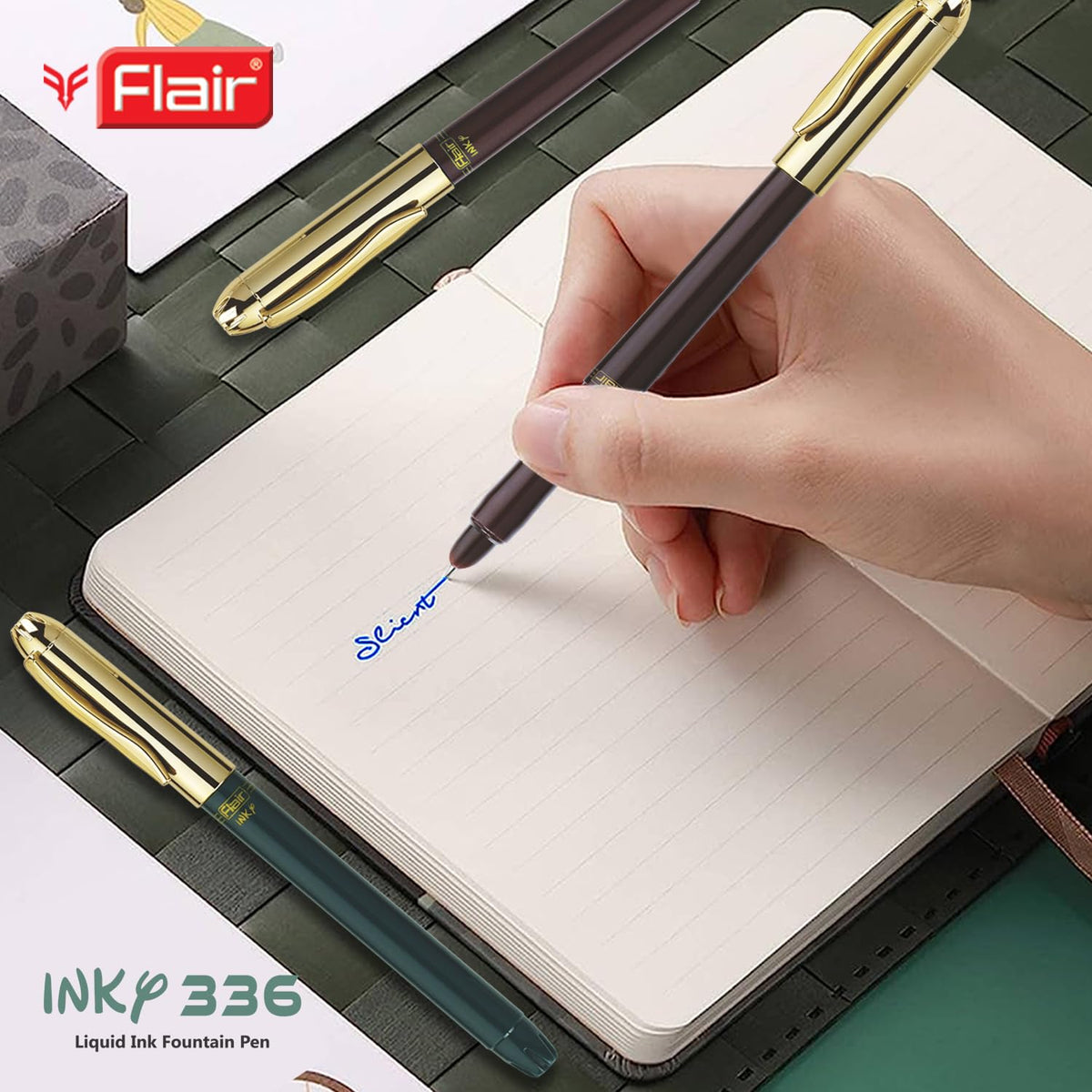 Flair Inky Series 336 Liquid Ink Fountain Pen - Blue Ink