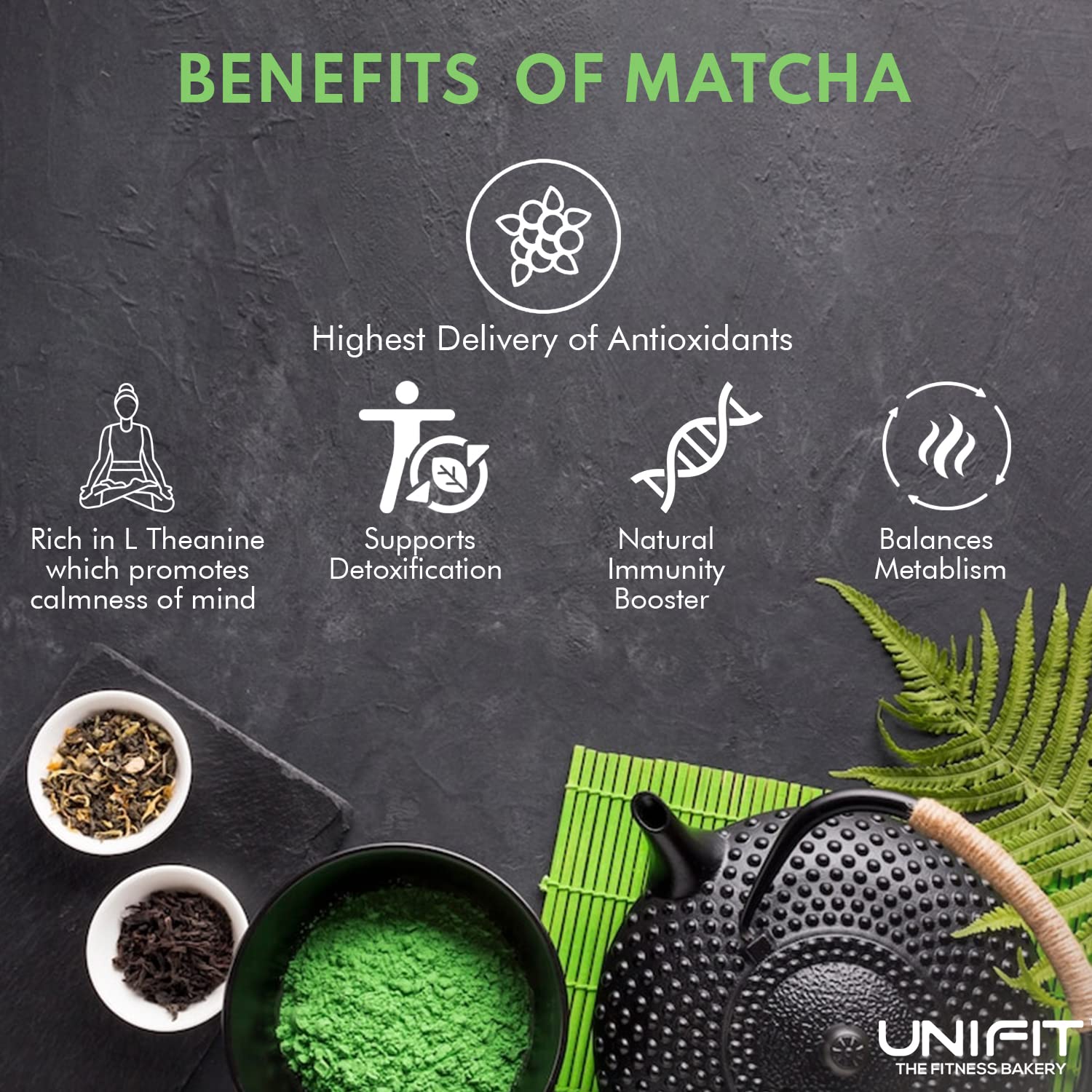 UNIFIT Muesli Cereal for Breakfast | Matcha Powder | Healthy Breakfast Cereals | High Protein Cereal Oats | Instant & Crunchy | Ready to Eat | With Goodness of Cranberries & Almonds | 500g
