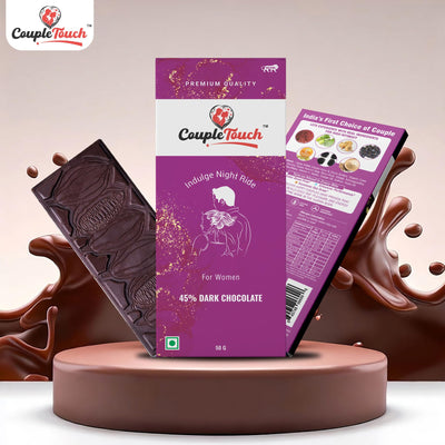 Couple Touch Luxury 45% Dark Chocolate for Uplifting Mood For Women | Romance Intimacy Bedroom Chocolate Bars | Gift For Anniversary Birthday Honeymoon Marriage Boys & Girls Friend Valentines | Vegetarian & Gluten-Free Delight