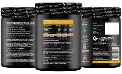 Carbamide Forte L Carnitine Powder for Men & Women | L-Carnitine L Tartrate 2000mg Supplement For Women & Men | L Carnitine Powder Pre Workout, Intra Workout & Post Workout Supplement | L Carnitine Supplement Mango Flavour - 150g