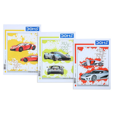 Doms Kings Of The Road Series Notebook | Unruled | 57GSM | 172 Pages | 18 x 24 cm | Pack of 6