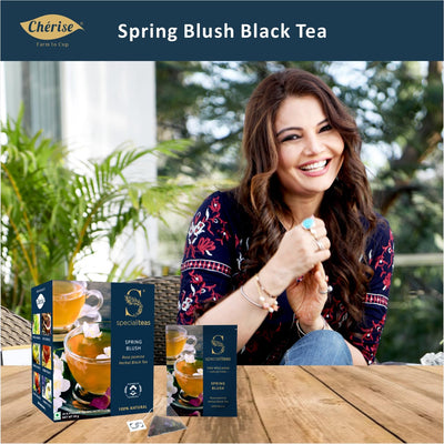 Cherise Specialiteas Spring Blush Rose Jasmine Herbal Black Tea (2 g x 25 Pyramid Tea Bags)