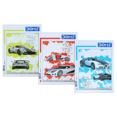 Doms Kings Of The Road Series Notebook | Single Line Interleaf | 57GSM | 172 Pages | 18 x 24 cm | Pack of 6