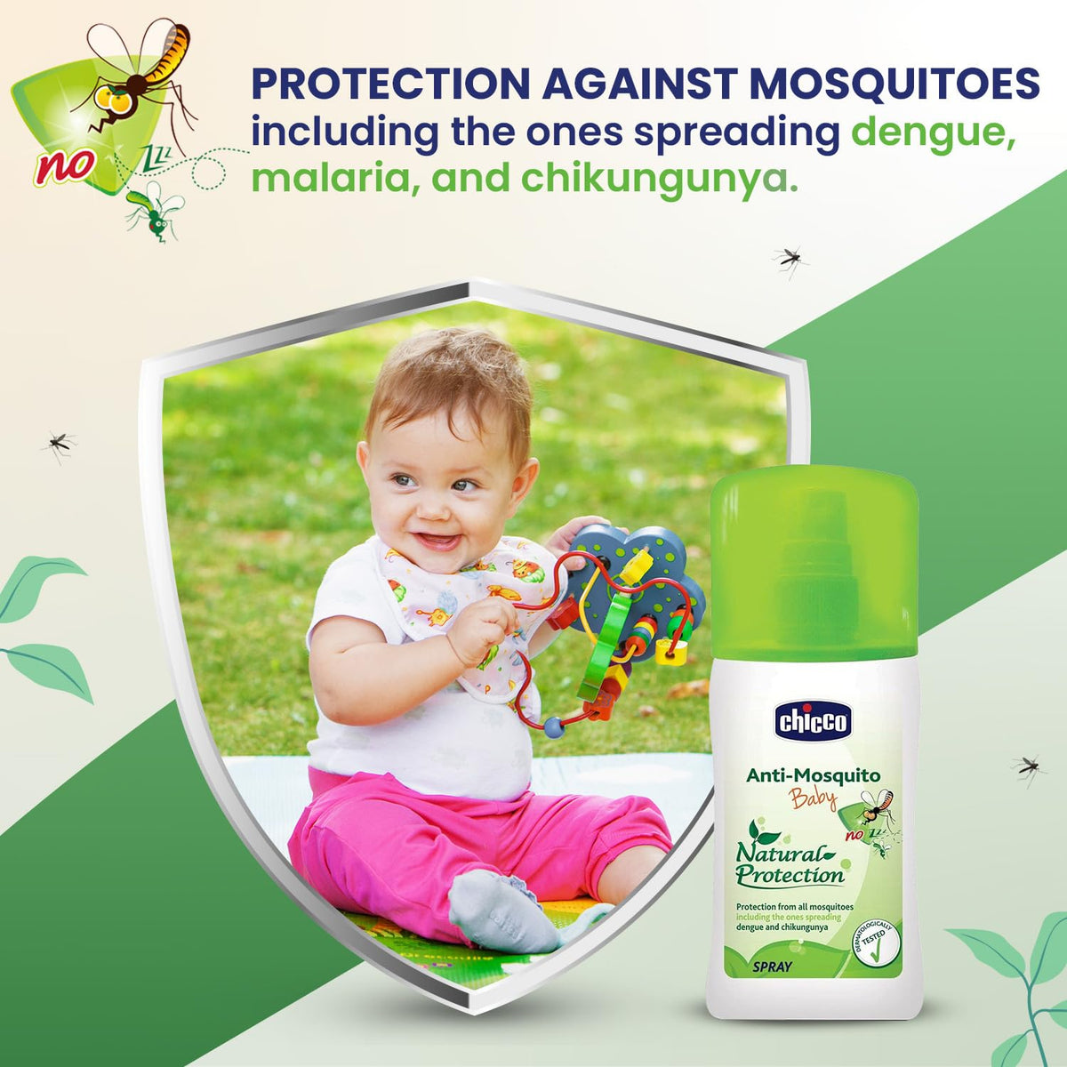 4x Chicco Anti-Mosquito Spray - 100 ML each - Pack of 4