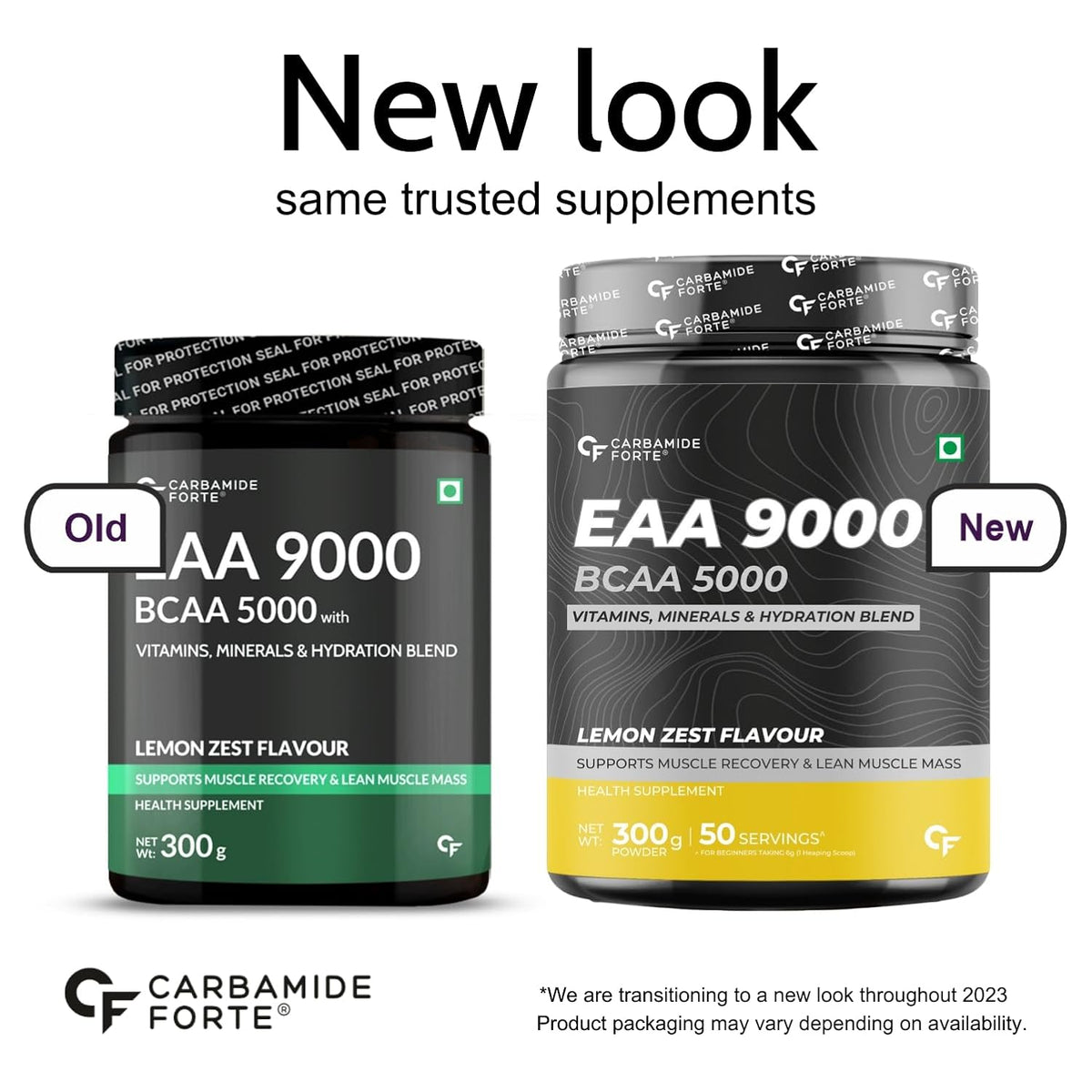 Carbamide Forte EAA 9000mg Supplement with BCAA 5000mg | EAA Supplement for Men & Women with Hydration Blend & Vitamins - Lemon Zest Flavour - 50 Servings - 300g Powder