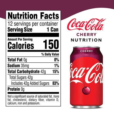Coca-Cola Cherry Coke, 355 Millilitre, Vegetarian