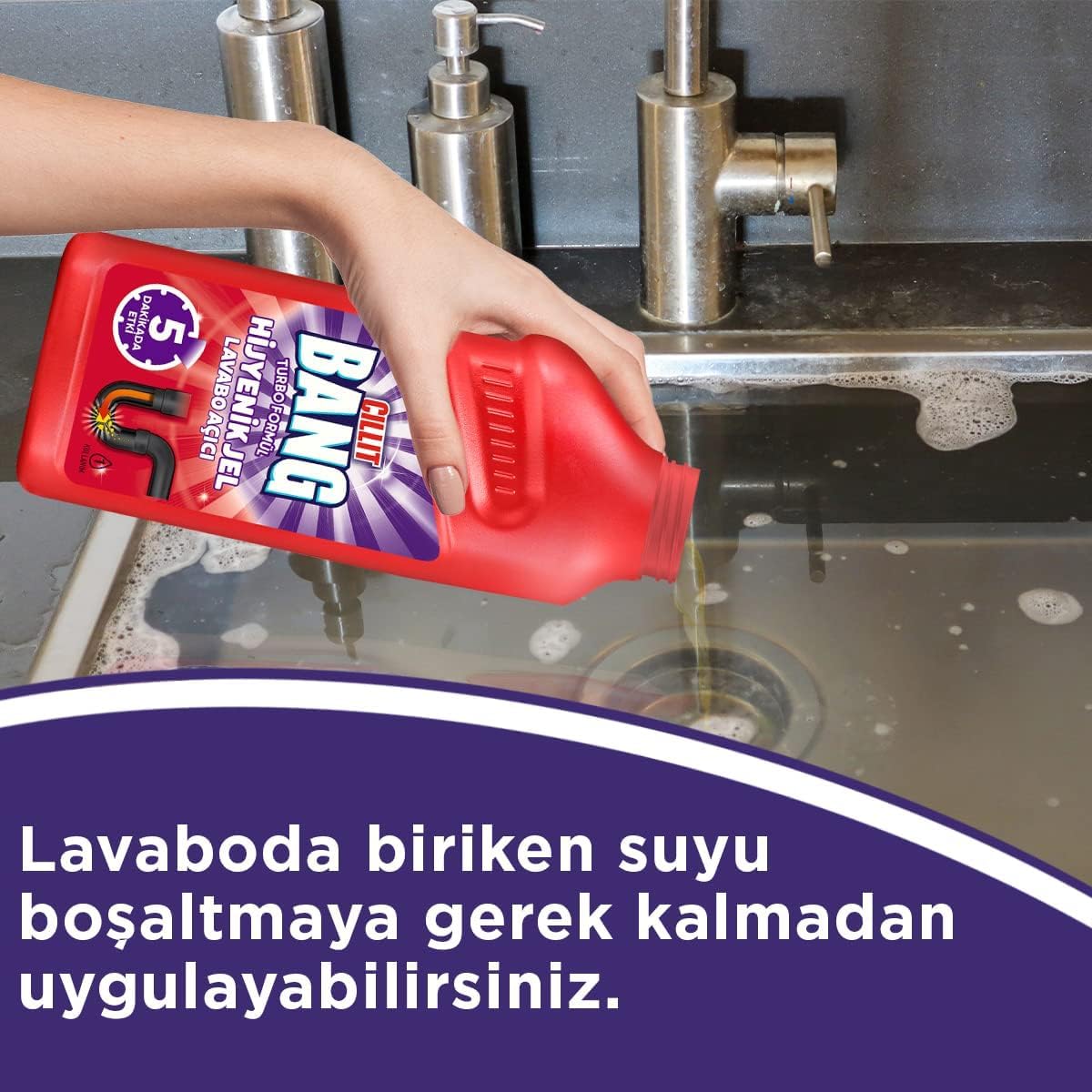 CILLIT BANG Turbo Hygienic Drain Gel Sink Opener | 500ml