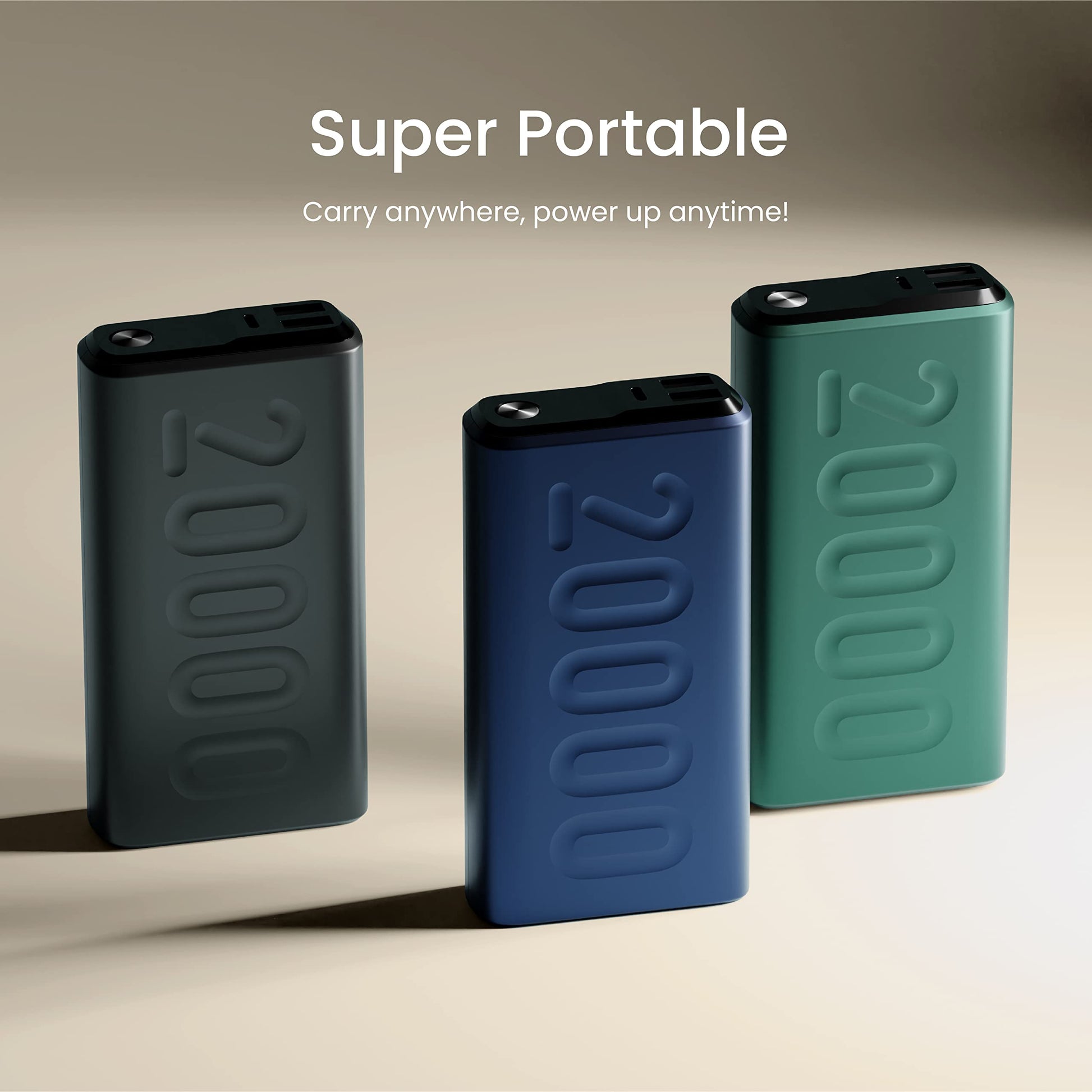 Ambrane 20000mAh Power Bank with 20W Fast Charging, Triple Output, Power Delivery, Type C Input, Made in India, Multi-Layer Protection, Li-Polymer + Type C Cable (Stylo-20k, Black)