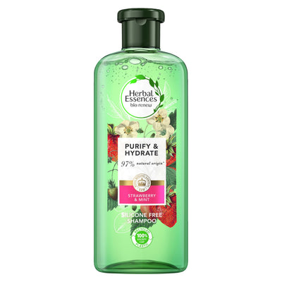 Herbal Essences bio:renew White Strawberry & Sweet Mint SHAMPOO, 400ml, No Parabens No Colourants