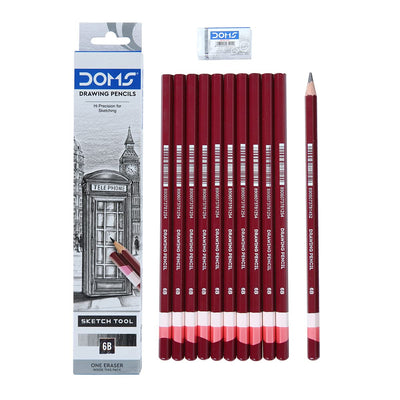 Doms Drawing & Sketching Graphite Pencils - Grade 6B