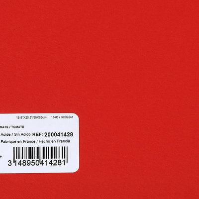 Canson Colorline 300 GSM Grainy 50 x 65 cm Coloured Drawing Paper Sheets(Tomato, 10 Sheets)