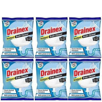 CASTER Drainex Drain Cleaner Powder Removes Blockages in Pipes, Sinks And Septic Tanks (50 Gram) - Pack Of 6