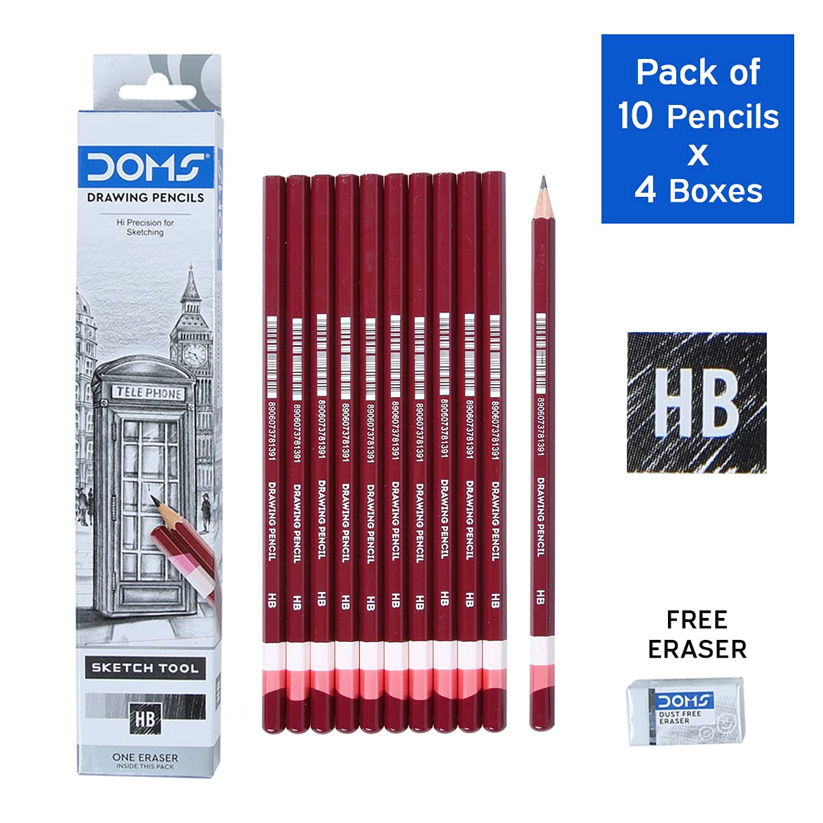 Doms Drawing & Sketching Hb Graphite Pencils