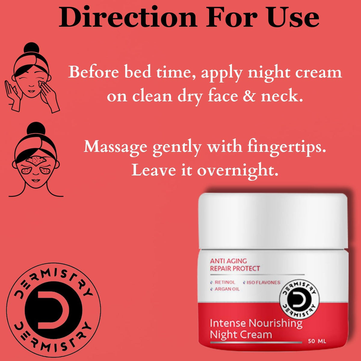 Dermistry Anti Aging Collagen Builder SPF30 Retinol Hyaluronic Acid Nourishing Age Protect Day Cream + Repair Protect Retinol Night Cream for Wrinkles Fine Lines 100ml