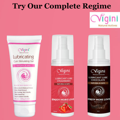Vigini Vibe - Natural Personal Lubricant for Men and Women - Premium Strawberry Flavour - Water Based Luber - Skin Friendly, Silicone and Paraben Free - No Side Effects - 50 ml