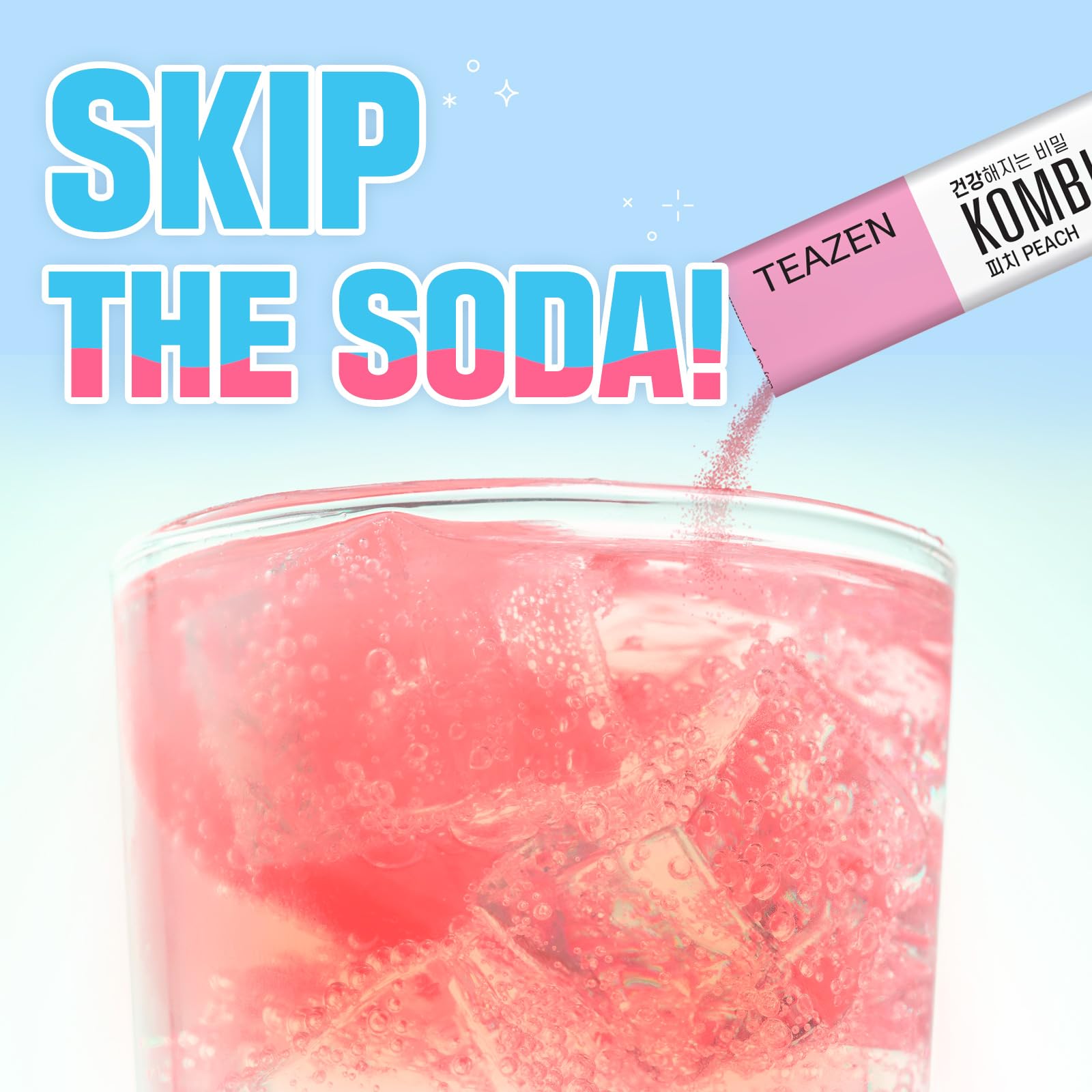 SEOUL TEAZEN KOMBUCHA PEACH,50 GM, 10 STICKS, SUGAR FREE,PROBIOTICS & PREBIOTICS.