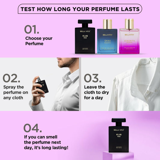 Bella Vita Luxury KLUB Man Eau De Parfum Perfume with Lemon, Rose, Patchouli, Vanilla|Premium, Long Lasting Citrusy Aromatic Fragrance for Men, 100 ML