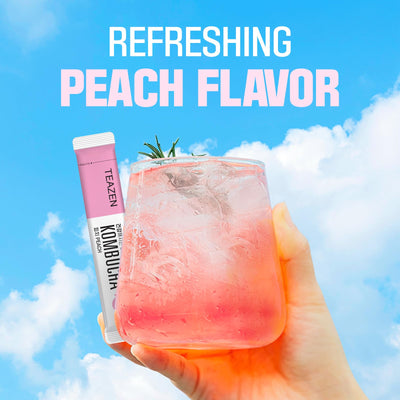 SEOUL TEAZEN KOMBUCHA PEACH,50 GM, 10 STICKS, SUGAR FREE,PROBIOTICS & PREBIOTICS.