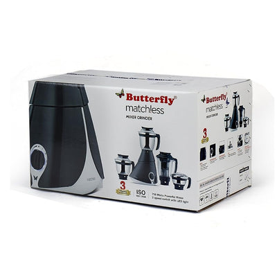 Butterfly Matchless 750-Watt Mixer Grinder with 4 Jars (Grey and White) - (Indian Plug)