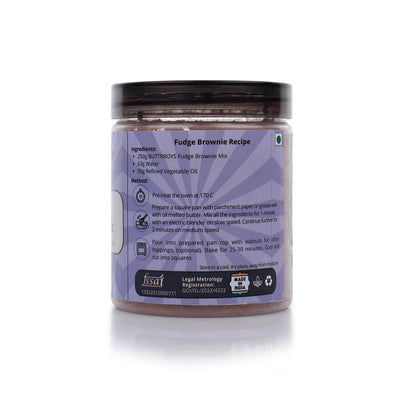 ButtrBoys Fat Free Fudge Brownie Mix Powder for Cooking Food Baking 250 Grams