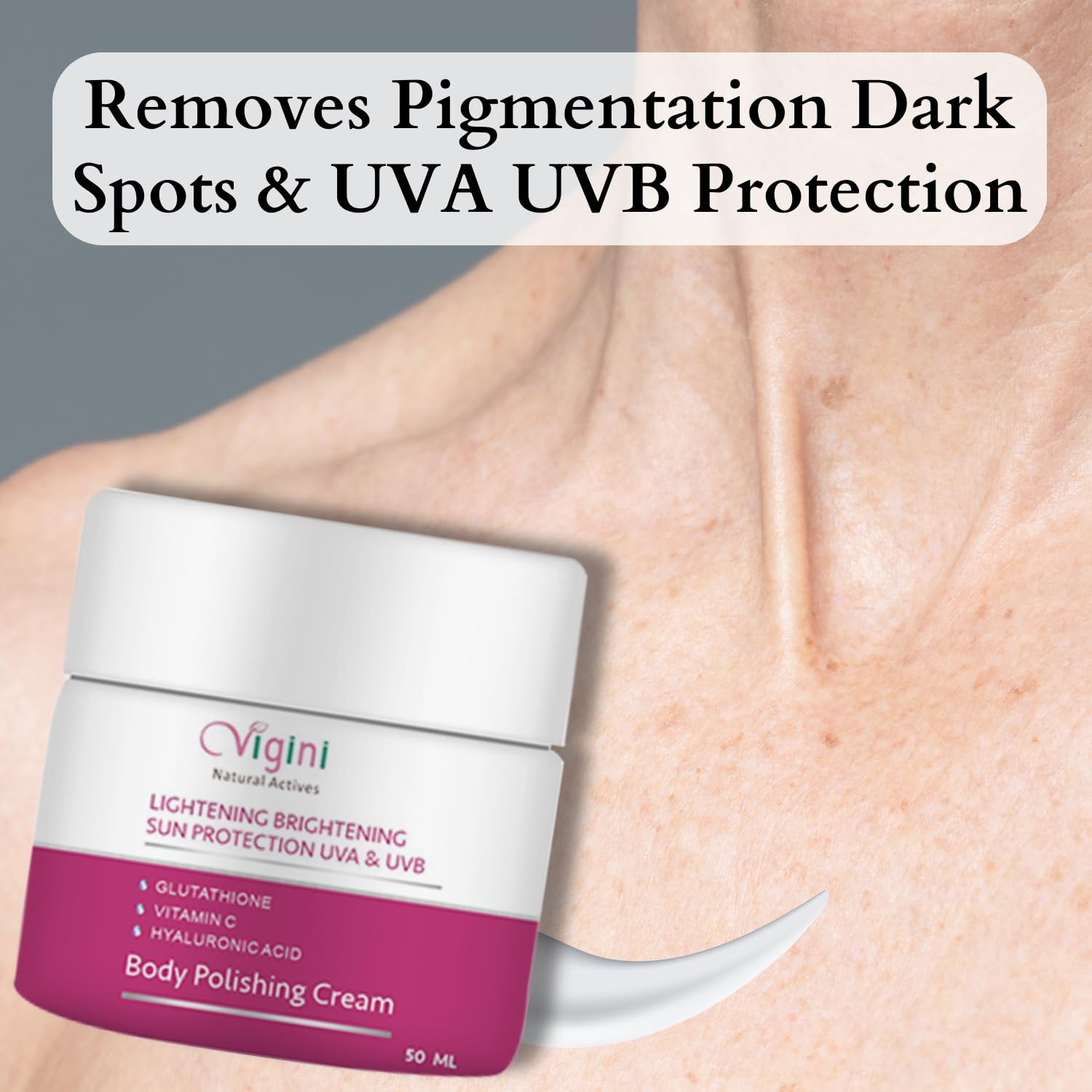 Vigini Skin Whitening Face Lightening Brightening Radiance Fairness Face Cream, Kojic Acid Vitamin C Sunblock, Tanning Dark Spots Pigmentation Removal, Day & Night Men Women 50ml