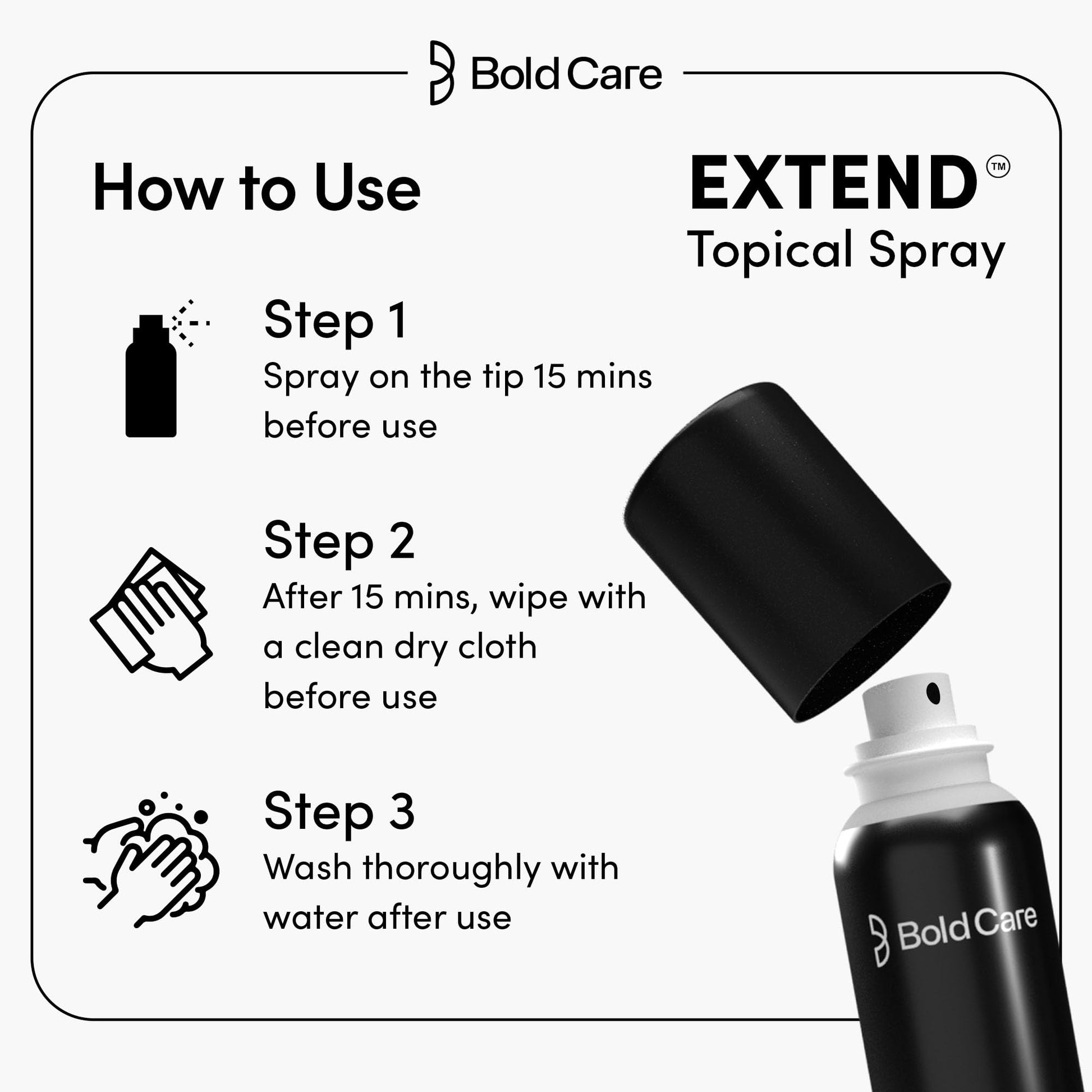 Bold Care Topical Non-Transferable Spray for Men - 100gm - Easy to Use & Effective - Pack of 1