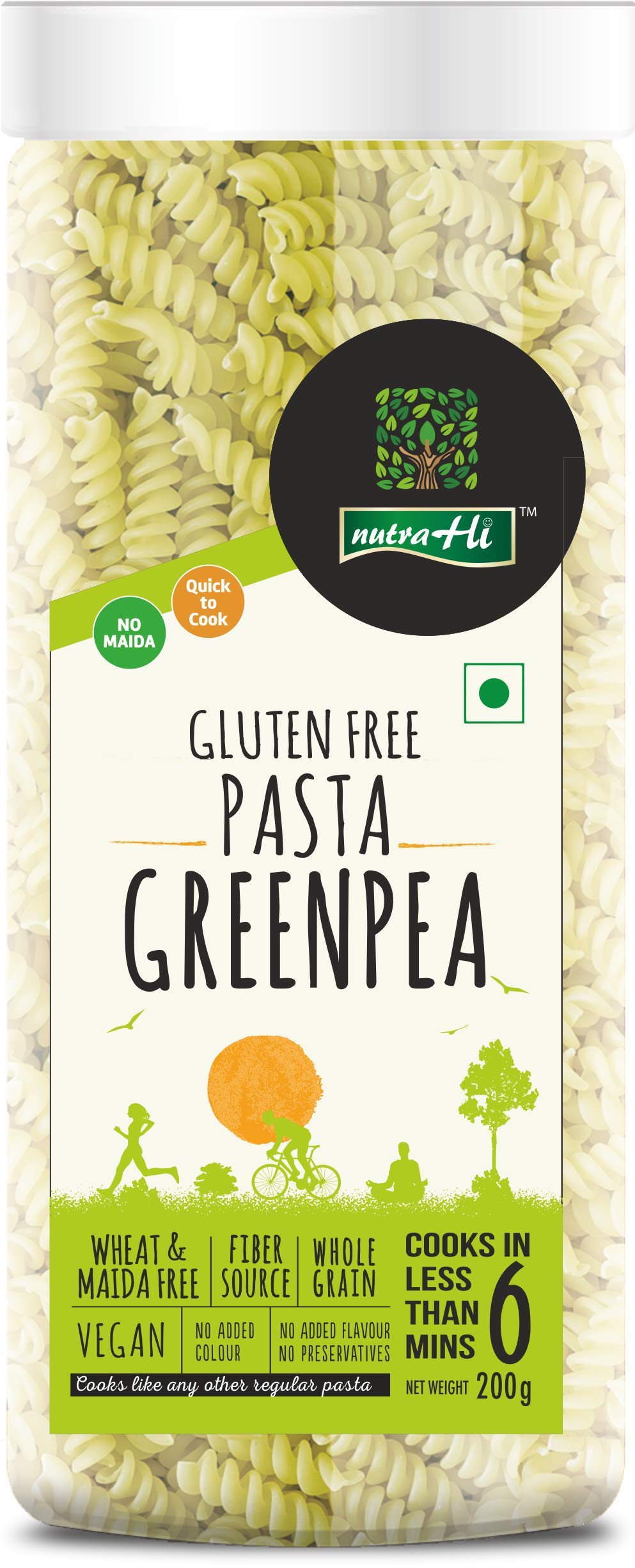 NutraHi Rich Quinoa Gluten Free Pasta + Greenpea Gluten Free Pasta 200g Each (Combo)