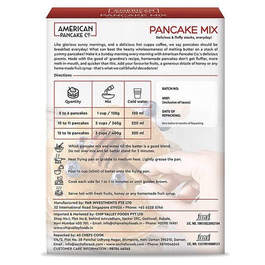 American Pancake Co Belgian Style Fluffy, Waffle Mix (400g)