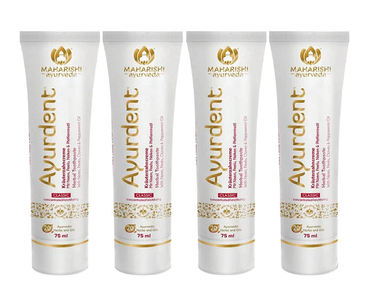 4x Maharishi Ayurveda Ayurdent Classic Herbal Toothpaste - 75 ML each (Classic, Pack of 4)