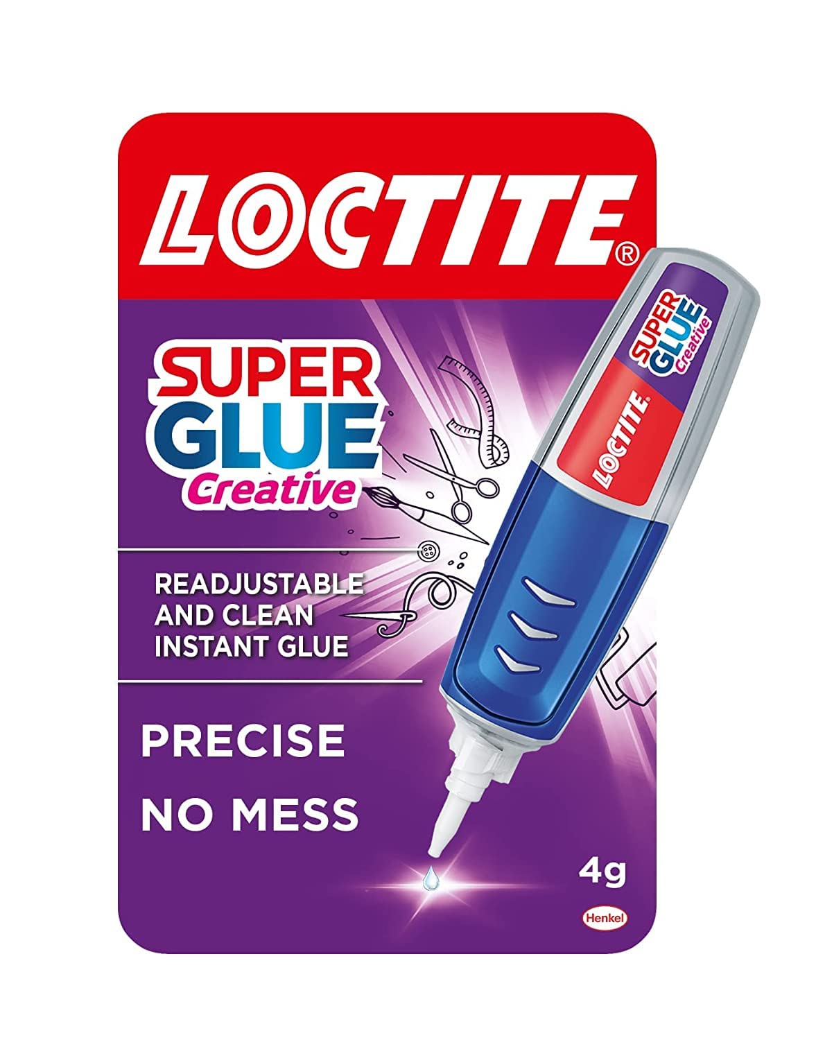 10x Loctite Super Glue CreatPen, Glue Pen - Pack of 10 (4 g each)