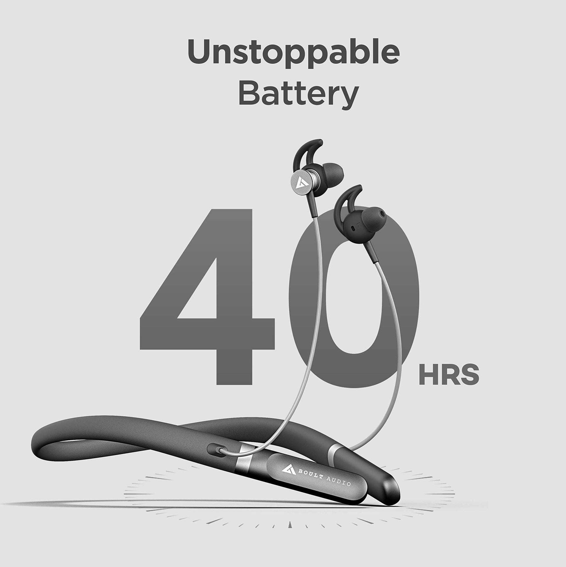 Boult Audio ZCharge Wireless in Ear Bluetooth Neckband with ENC Mic, 40H Playtime, Type-C Fast Charging (10Mins=15Hrs Playtime), Dual Pairing, Made in India, Biggest 14.2mm Drivers Ear Phones (Black)