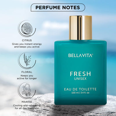 Bella Vita Luxury Men & Women Edt Fresh, Rose Edp Liquid Perfumes Combo, Pack Of 2 Premium Long Lasting Fragrance Scents & W, 100 Ml Each
