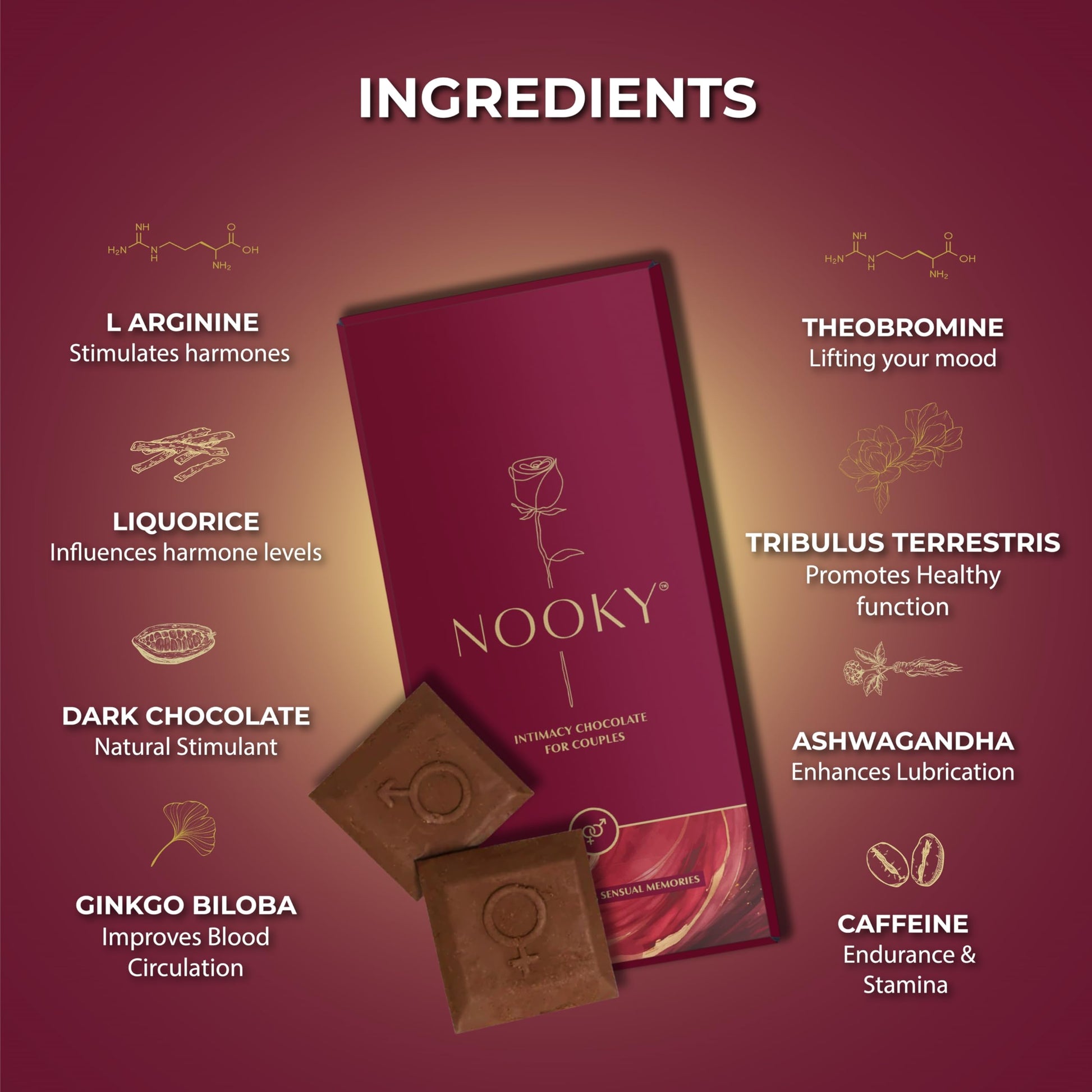 Nooky Dark Chocolate Romance Bundle for Men and Women – A Thoughtfully Curated Set to Enhance Mood and Celebrate Anniversaries, Honeymoons, Valentine’s Day, or Romantic Date Nights 3 in 1