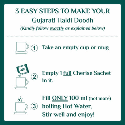 Cherise Tapri Premium Gujarati Haldi Doodh, Instant Milk Premix (23 g x 7 Sachets)