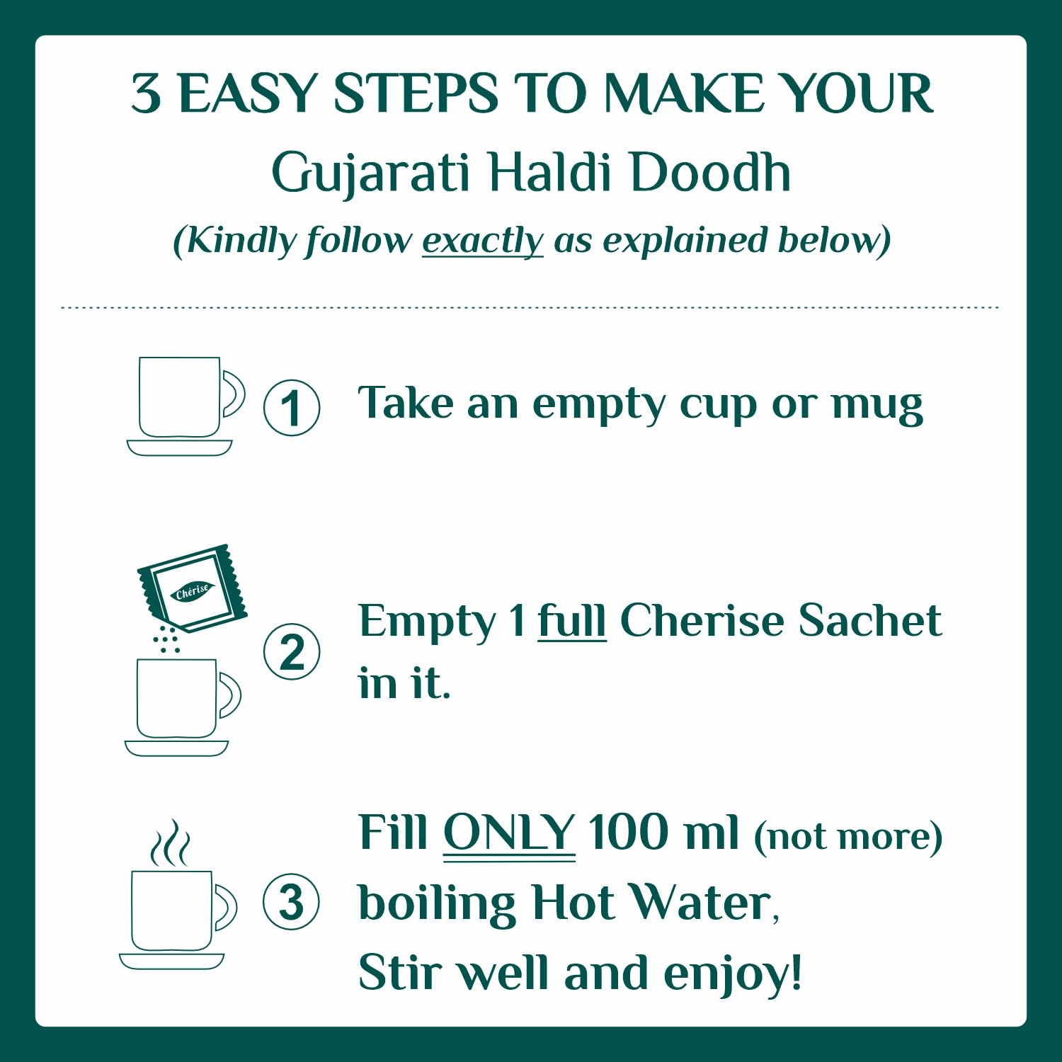 Cherise Tapri Premium Gujarati Haldi Doodh, Instant Milk Premix (23 g x 7 Sachets)